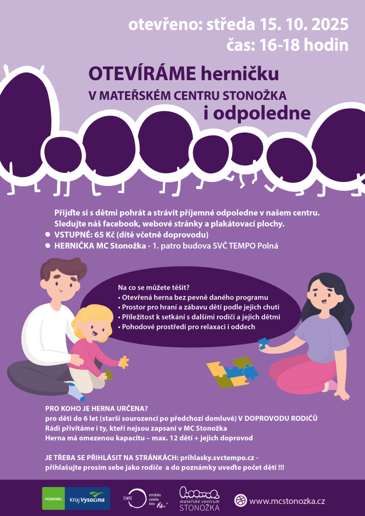 Odpolední STONOŽKA - volná hernička  ŘÍJEN