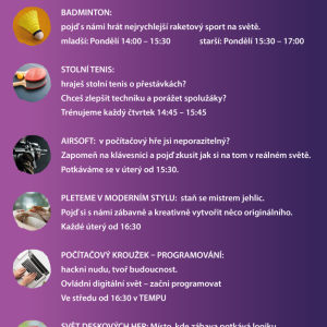 Volná místa v kroužcích